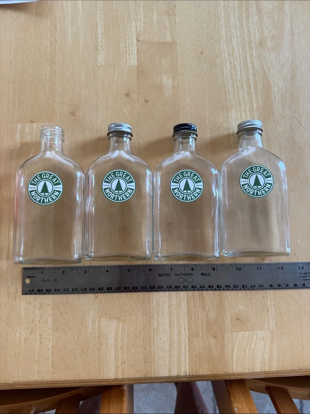 Bundle of Clear Glass Flask Bottle - Set of 4
